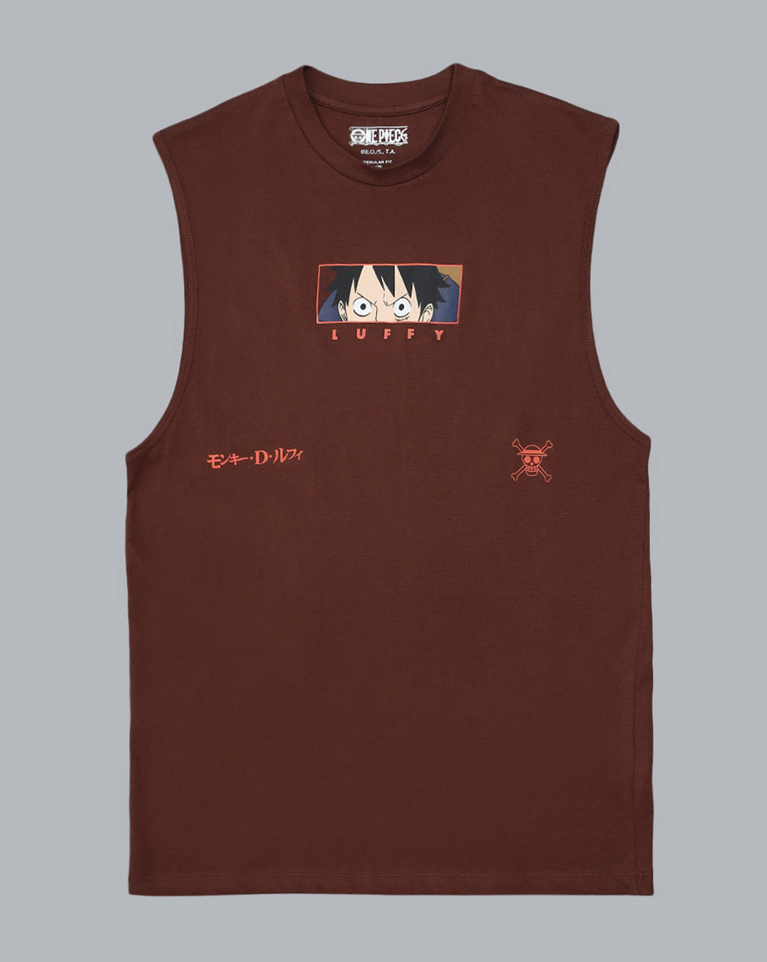One Piece Printed Regular Fit Muscle-Tee For Men