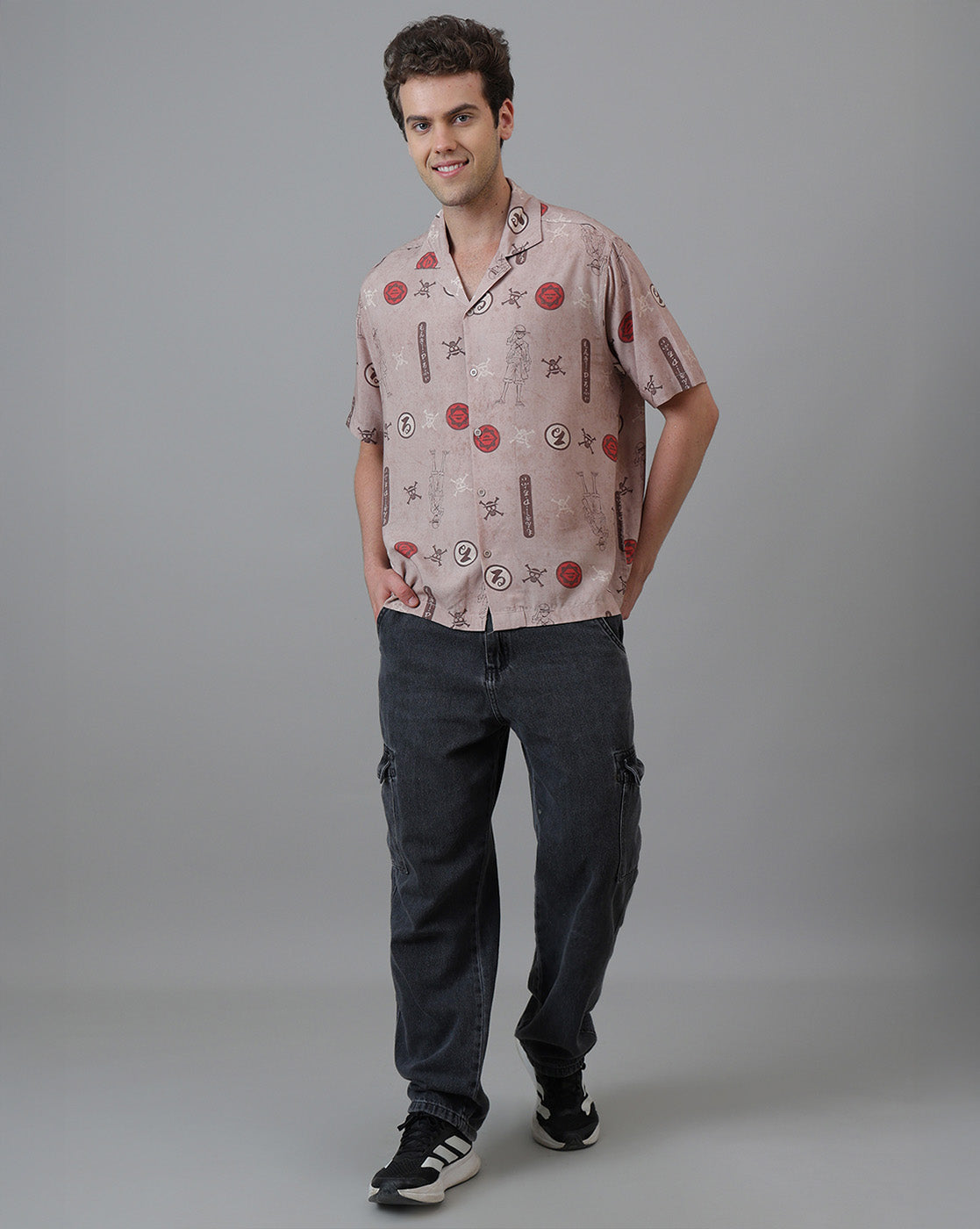 One Piece Printed Relaxed Fit Shirt For Men