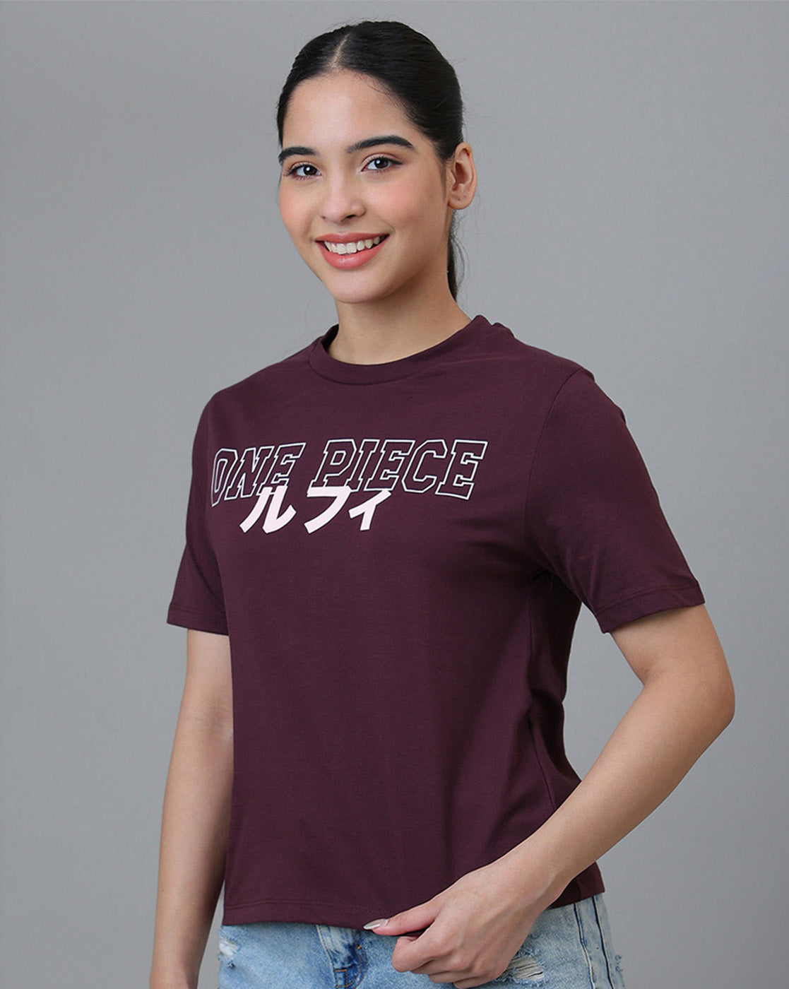 One Piece Printed Regular Fit Tshirt For Women