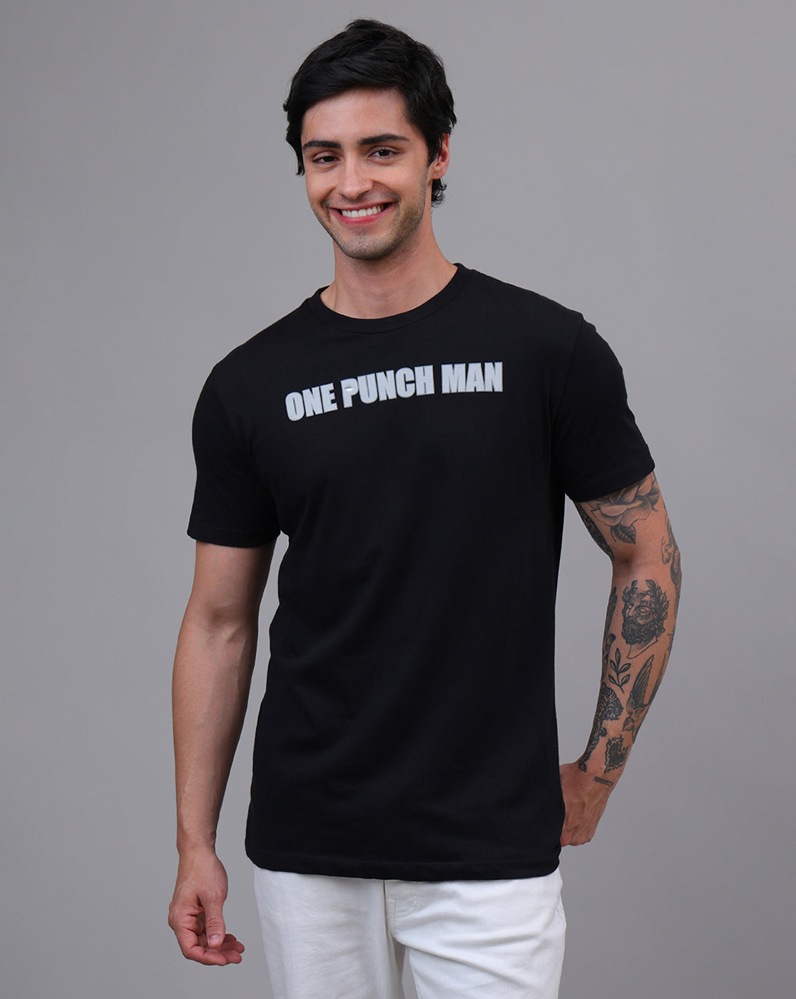 One Punch Man Saitama Black Regular Fit Tshirt For Men