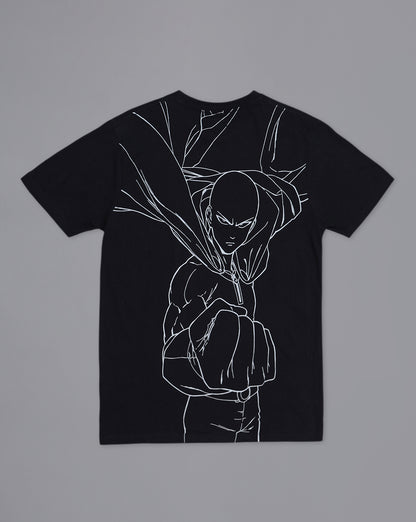 One Punch Man Saitama Black Regular Fit Tshirt  Men