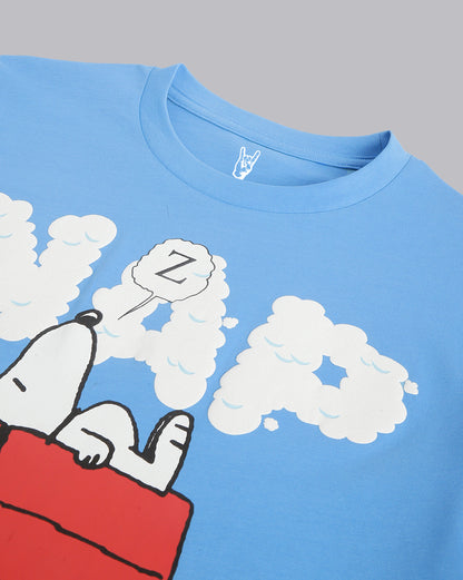 Snoopy Regular Fit Blue Tshirt Men