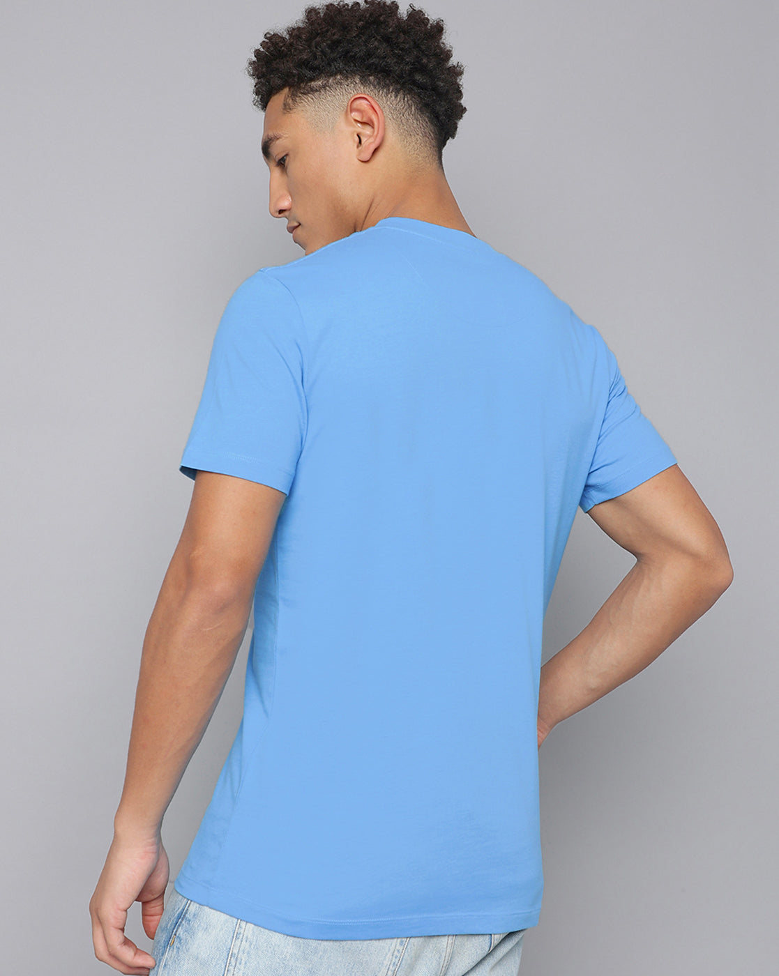 Snoopy Regular Fit Blue Tshirt Men