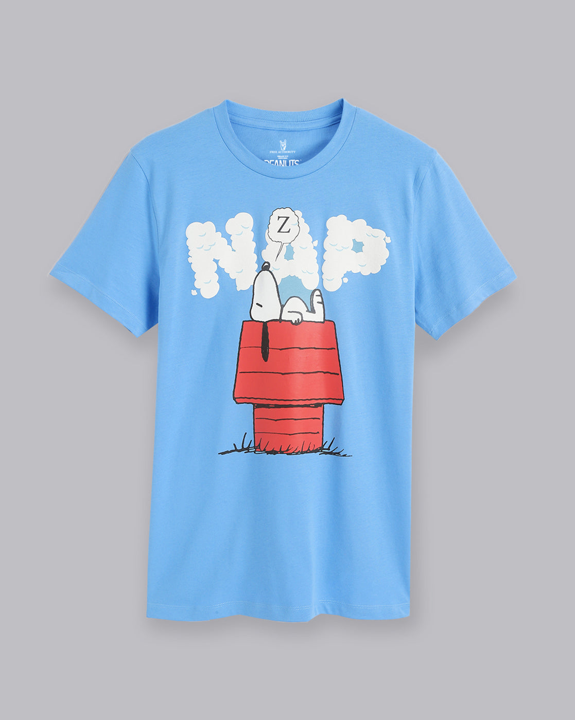 Snoopy Regular Fit Blue Tshirt Men