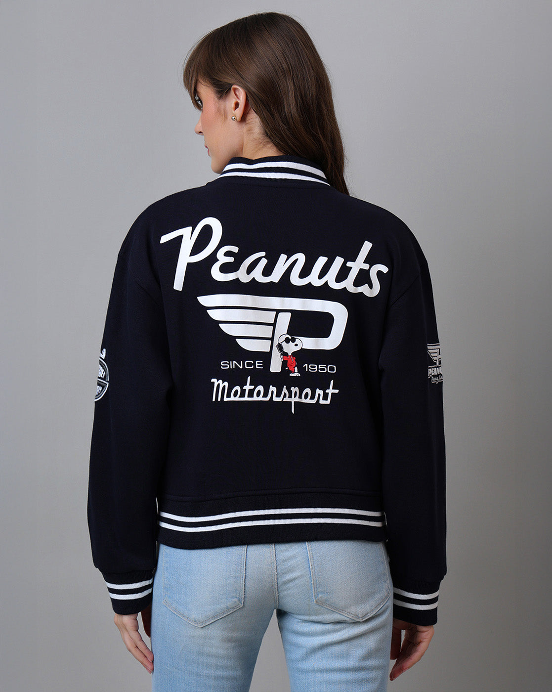 Peanuts Printed Regular Fit Jacket For Women