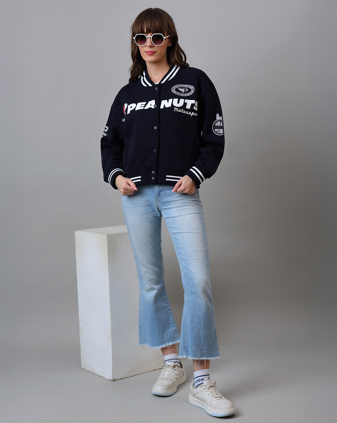 Peanuts Printed Regular Fit Jacket For Women