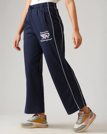 Peanuts Motorsport embroidered Straight Joggers  Women