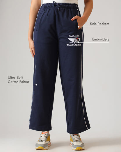Peanuts Motorsport embroidered Straight Joggers  Women