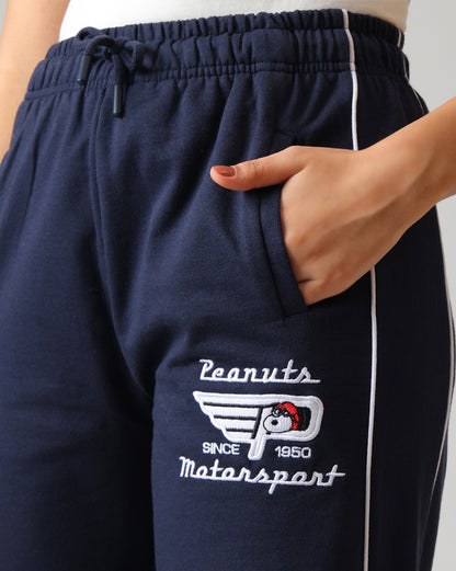 Peanuts Motorsport embroidered Straight Joggers  Women
