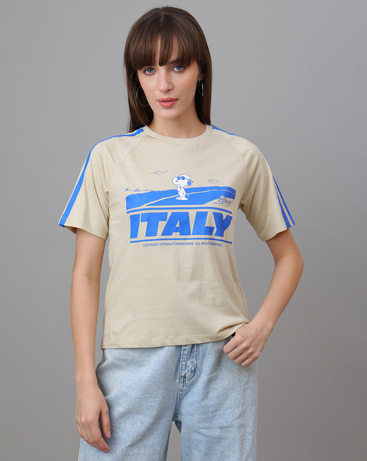 Peanuts Printed Regular Fit Tshirt For Women
