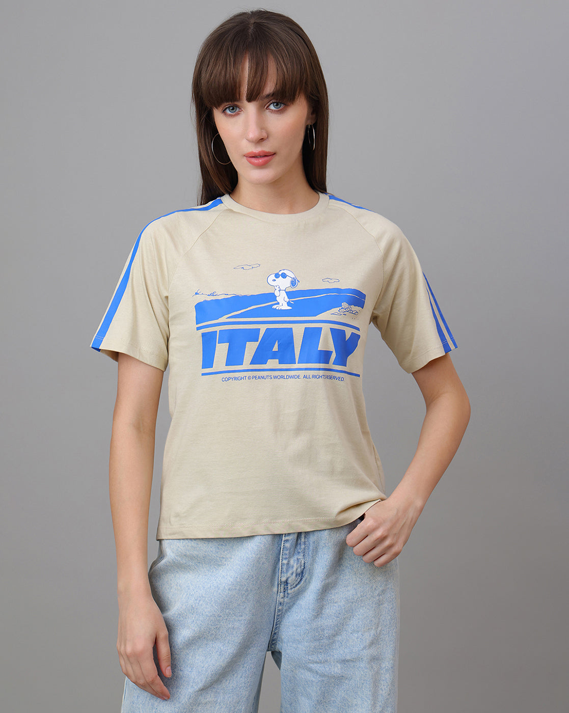 Peanuts Printed Regular Fit Tshirt For Women