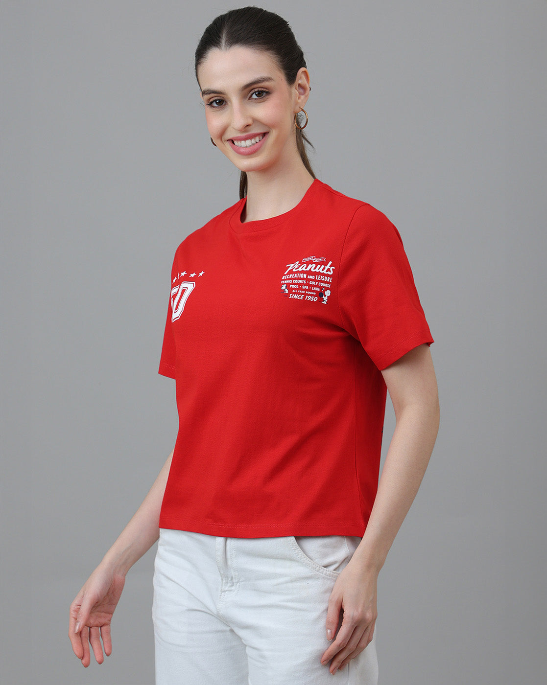 Peanuts Printed Regular Fit Tshirt For Women