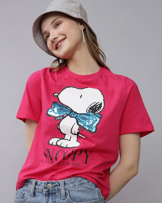 Peanuts Printed Regular Fit Tshirt For Women