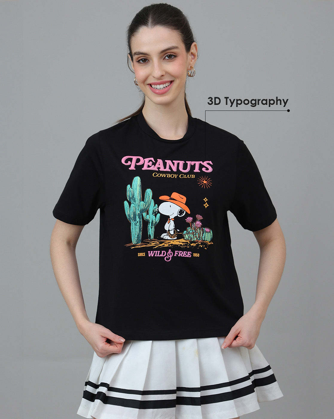 Peanuts Printed Regular Fit Tshirt For Women