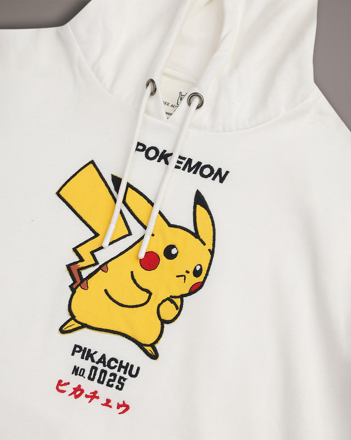 Pokemon Pikachu Off White Regular Fit Hoodie  Men