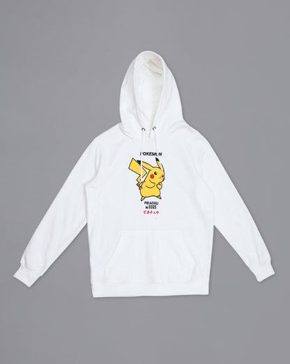 Pokemon Pikachu Off White Regular Fit Hoodie  Men