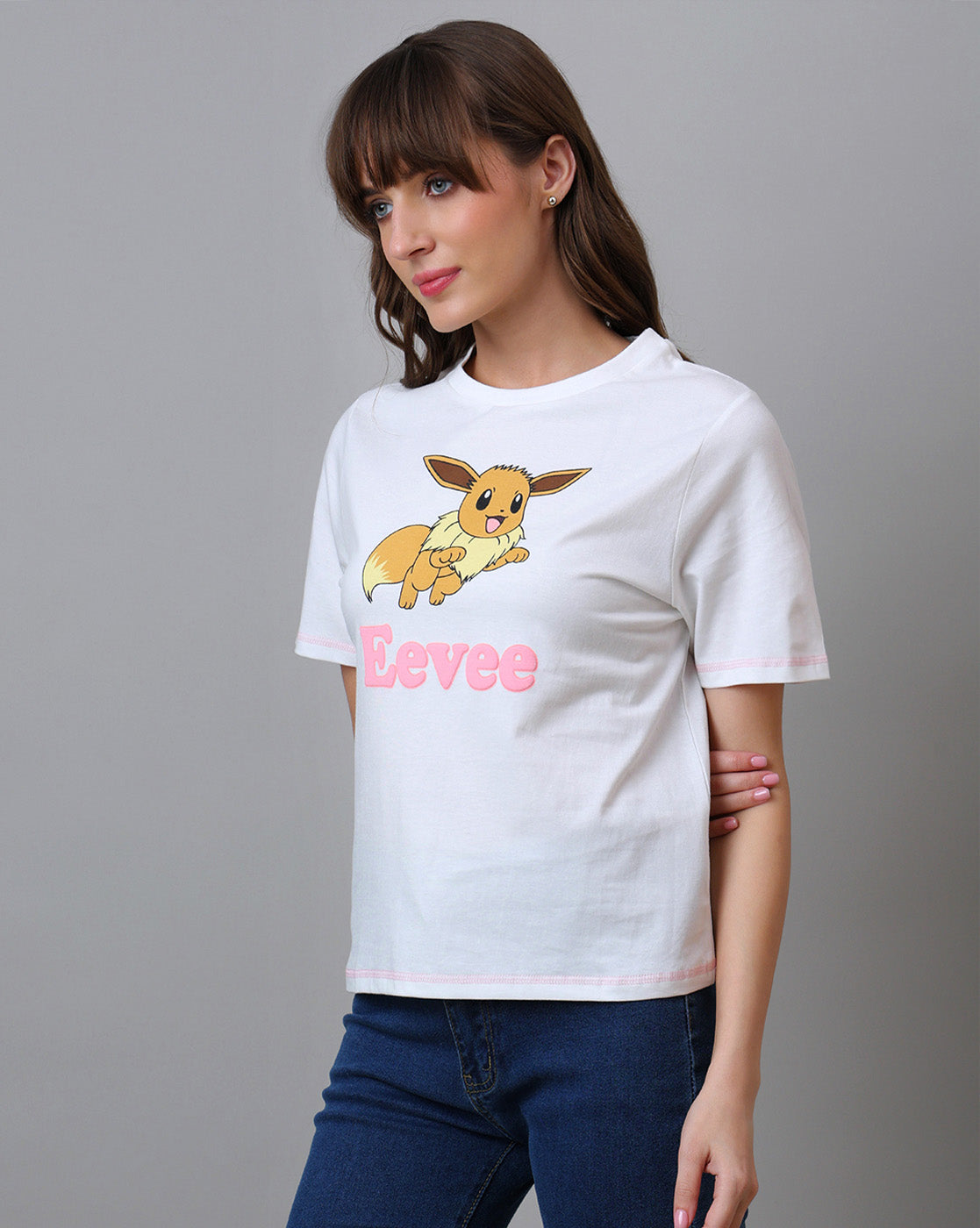Pokemon Printed Regular Fit Tshirt For Women