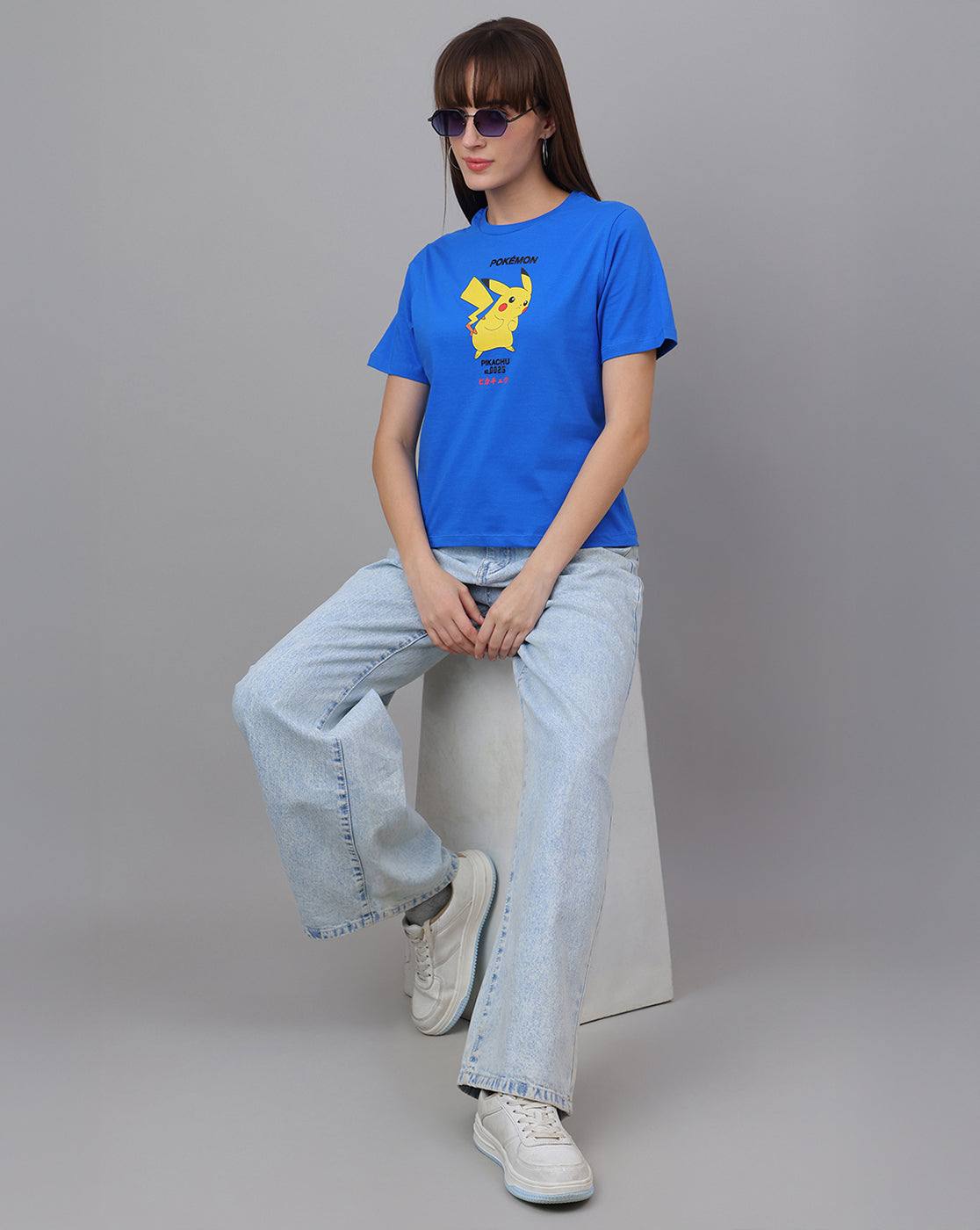 Pokemon Printed Regular Fit Tshirt For Women