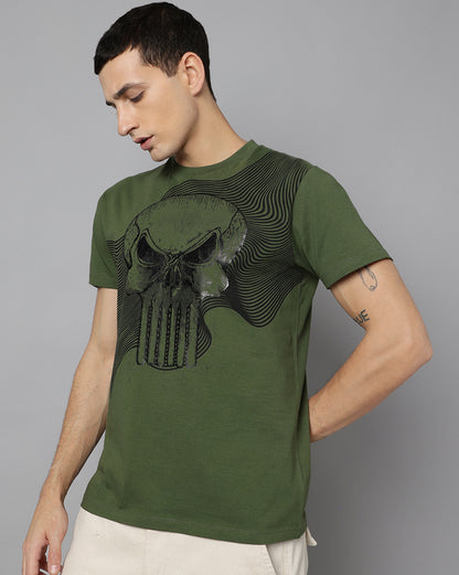 Punisher Regular Fit Olive Tshirt Men