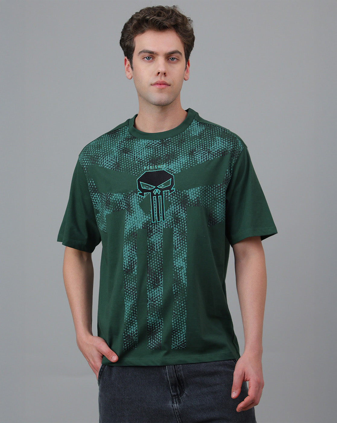 Punisher Embroidered Oversized Tshirt For Men