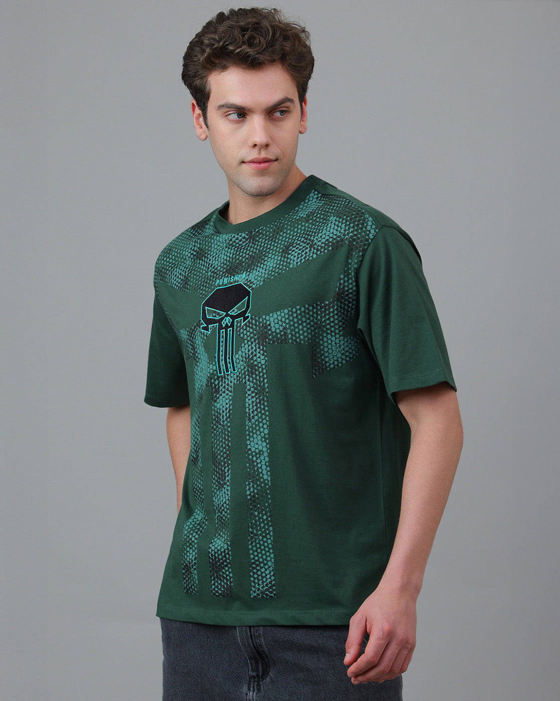 Punisher Embroidered Oversized Tshirt For Men