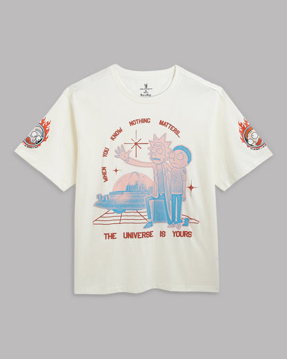 Rick & Morty Off White Oversized Tshirt Men