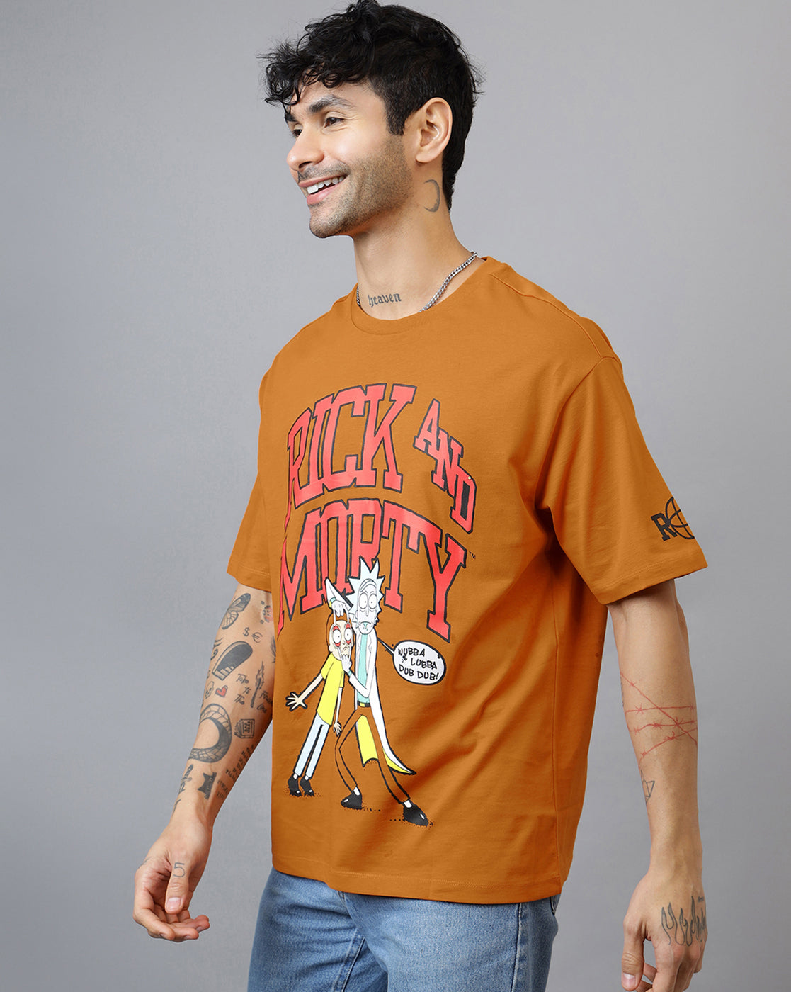 Rick & Morty Printed Oversize Tshirt For Men