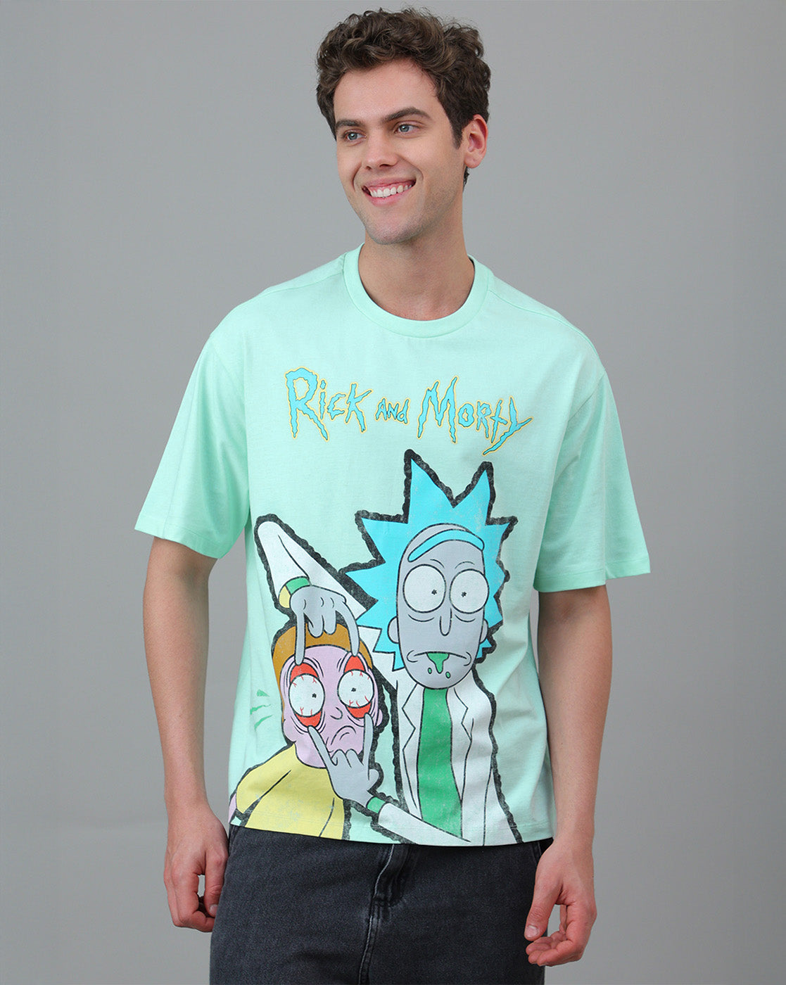 Rick & Morty Printed Oversized Tshirt For Men