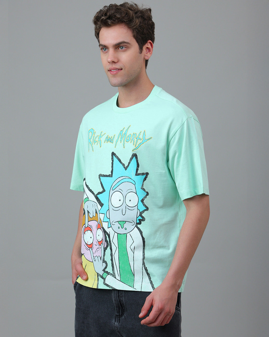 Rick & Morty Printed Oversized Tshirt For Men