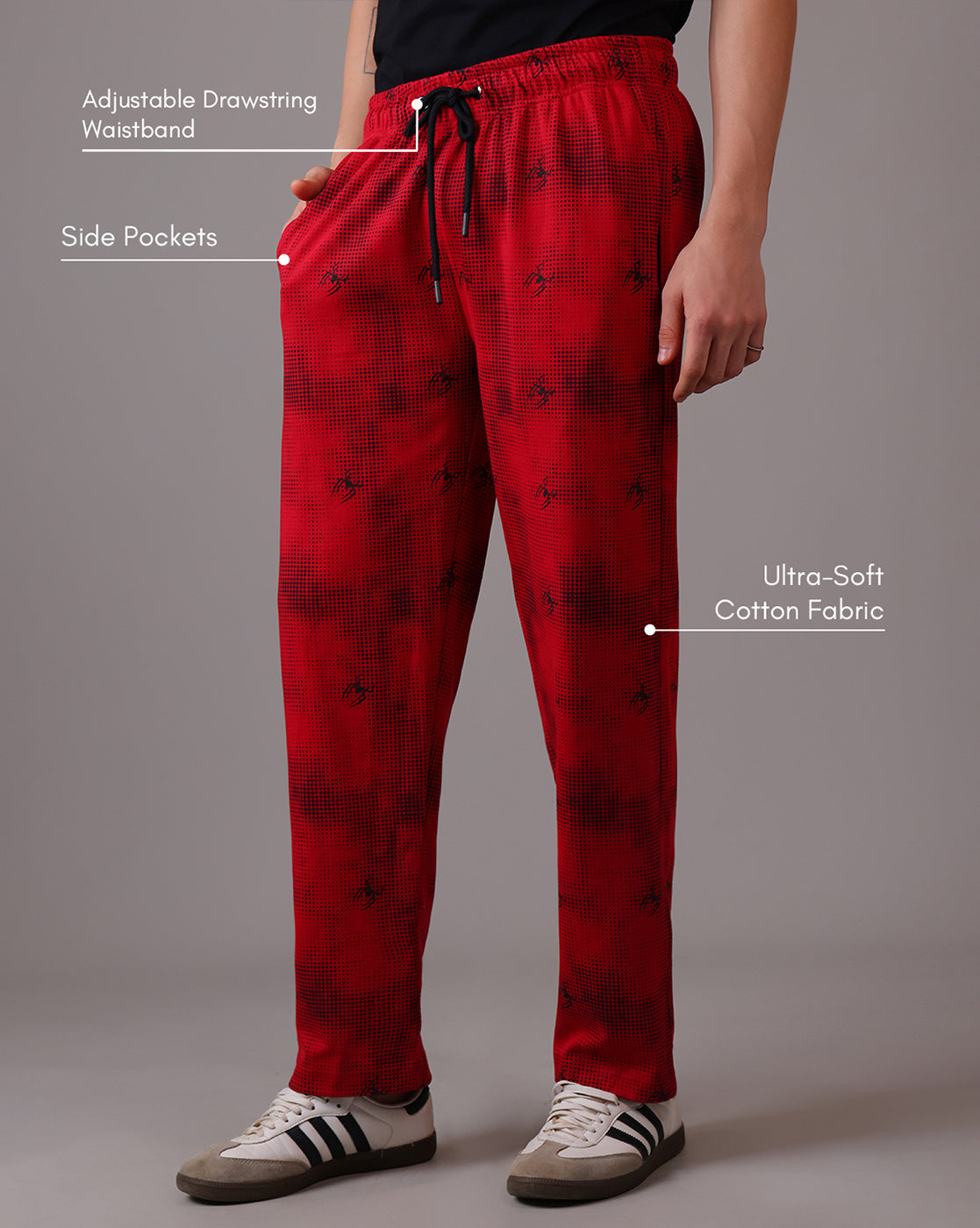Spiderman Printed Regular Fit Joggers For Men