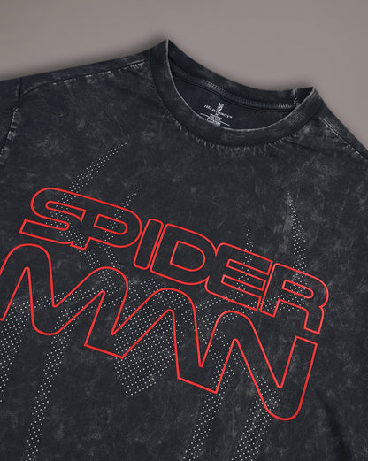 Spiderman Acid Wash Relaxed Fit Tshirt Men