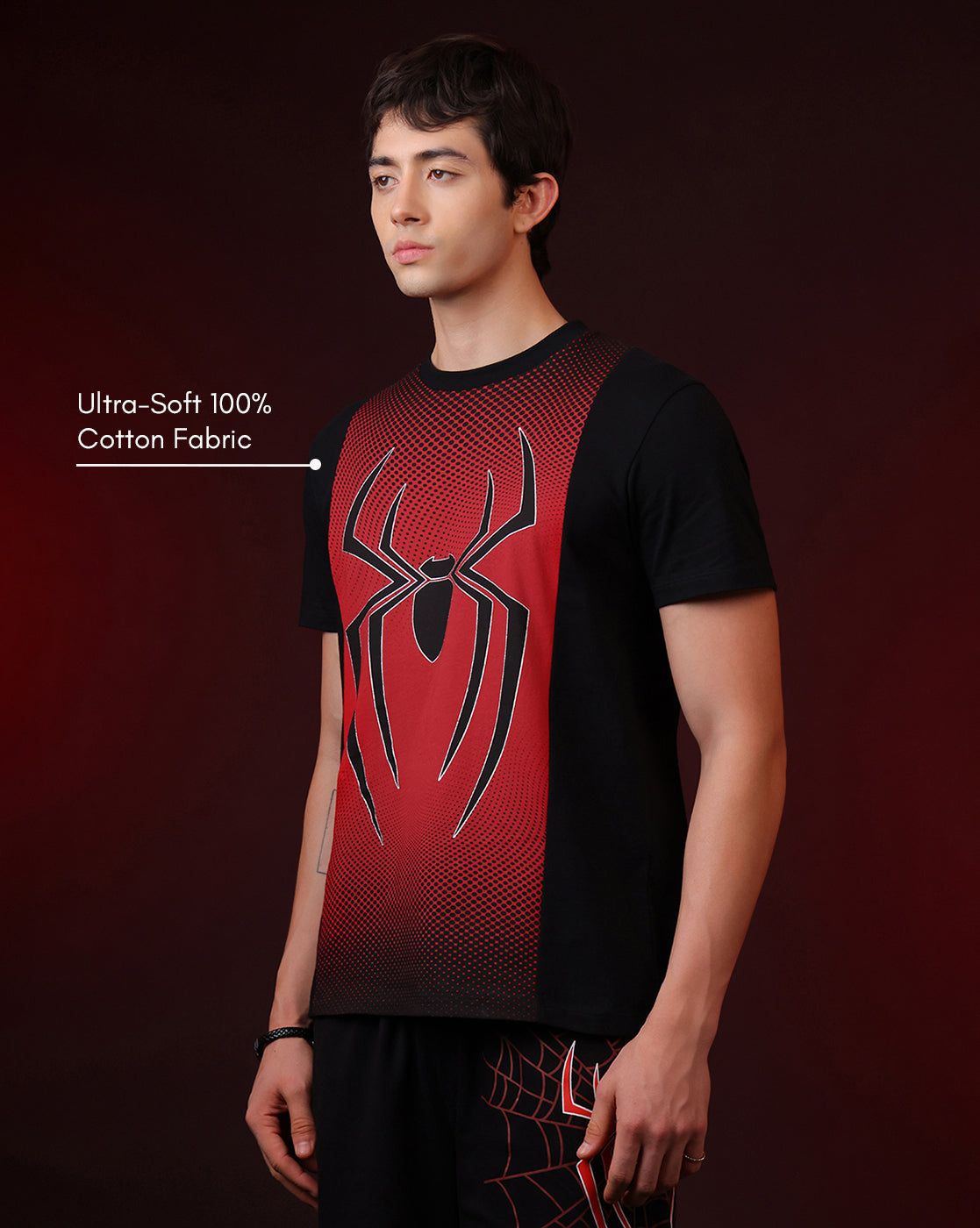 Spiderman Printed Regular Fit Tshirt For Men