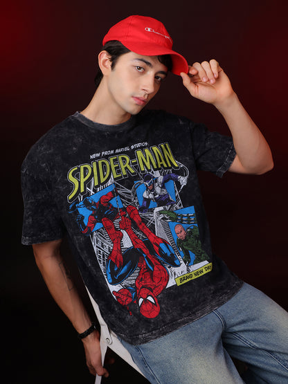Spider-Man Brand New Day Acid Wash Oversized Tshirt