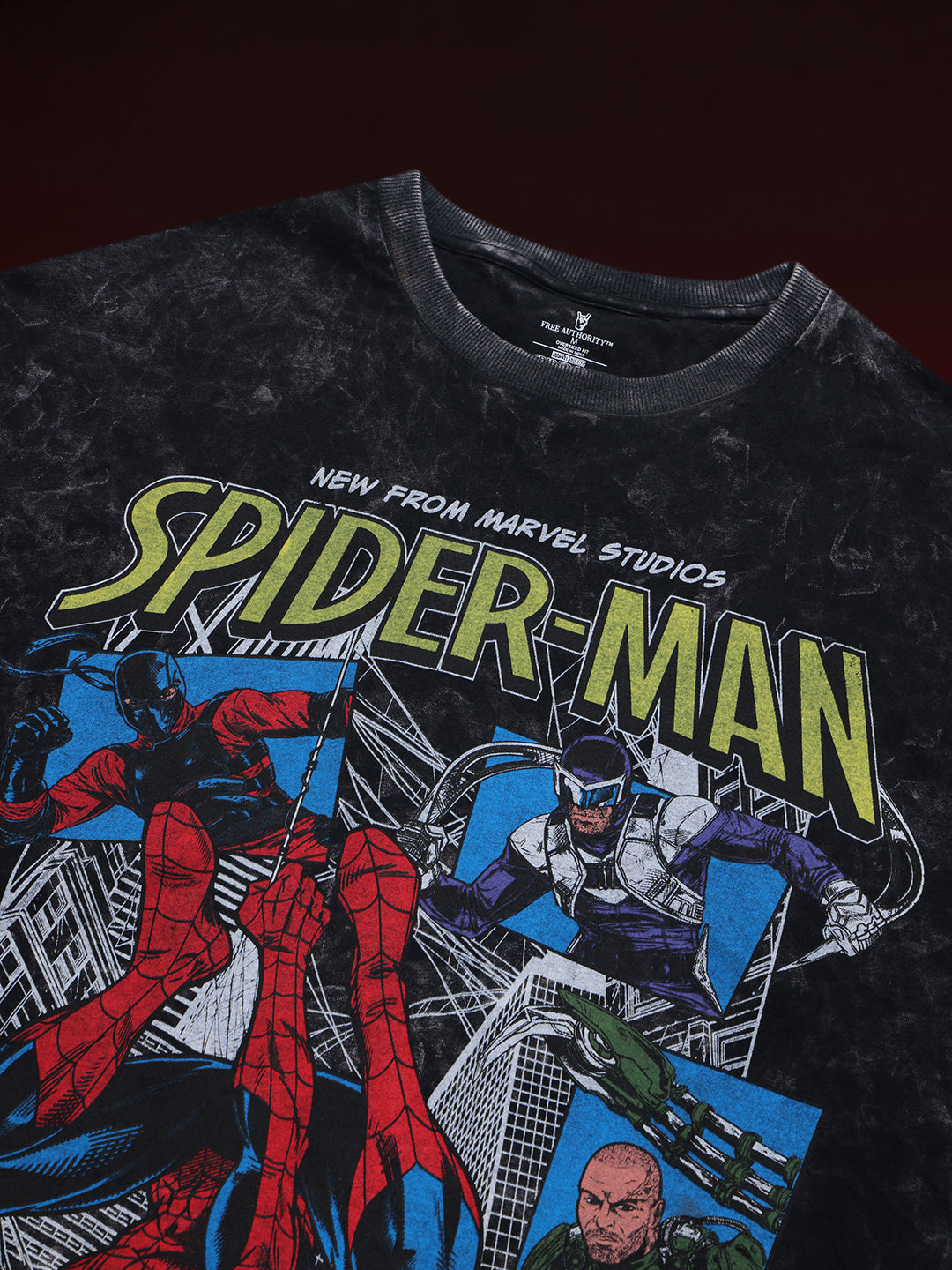 Spider-Man Brand New Day Acid Wash Oversized Tshirt