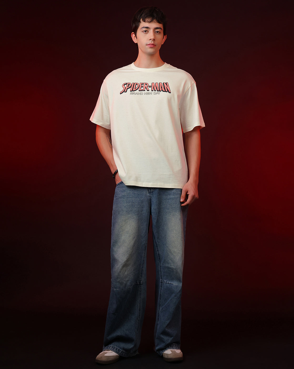 Spider-Man Printed Oversized Tshirt For Men