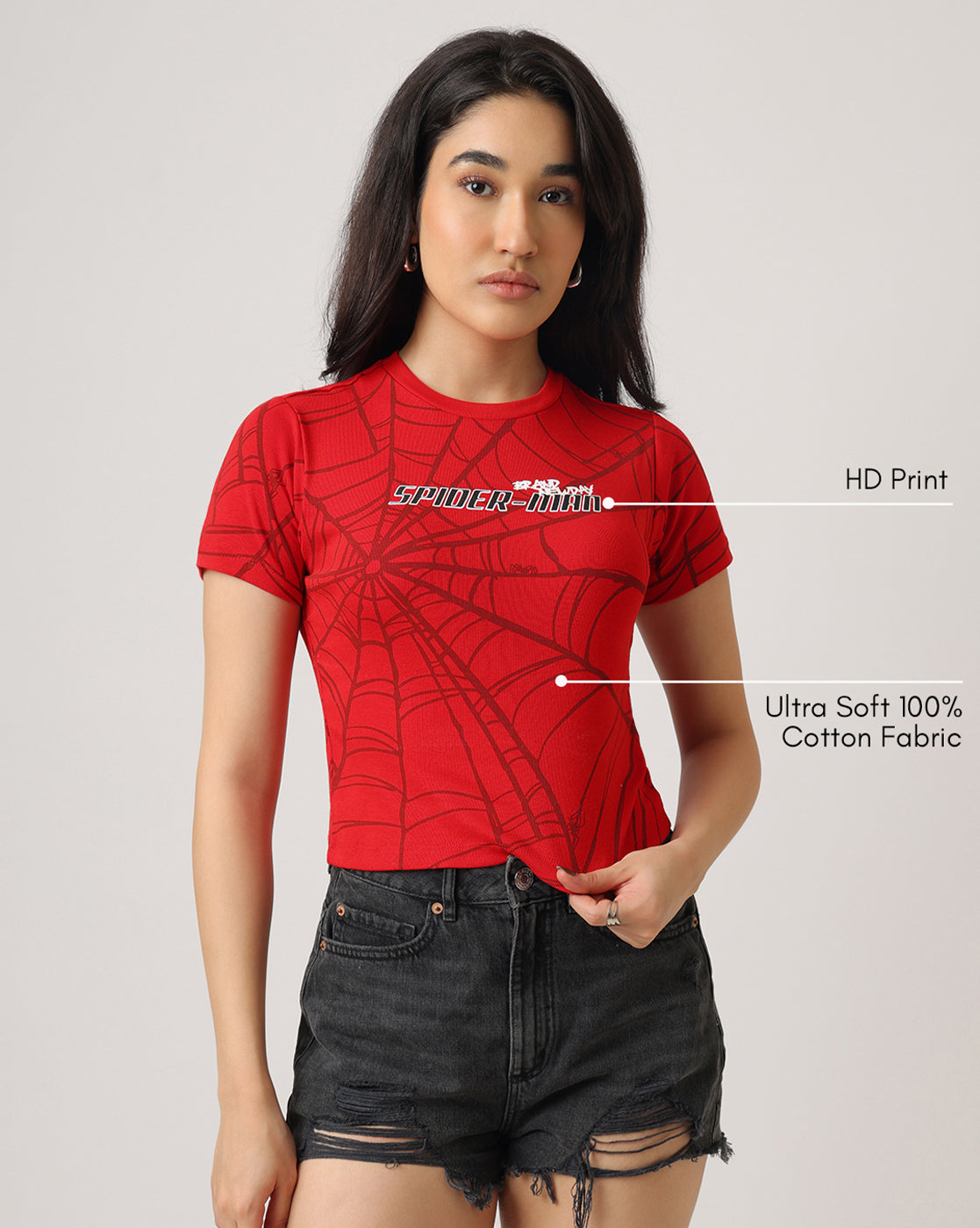 Spider-Man Slim Fit Tshirt Women