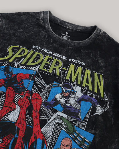 Spider-Man Brand New Day Acid Wash Oversized Tshirt