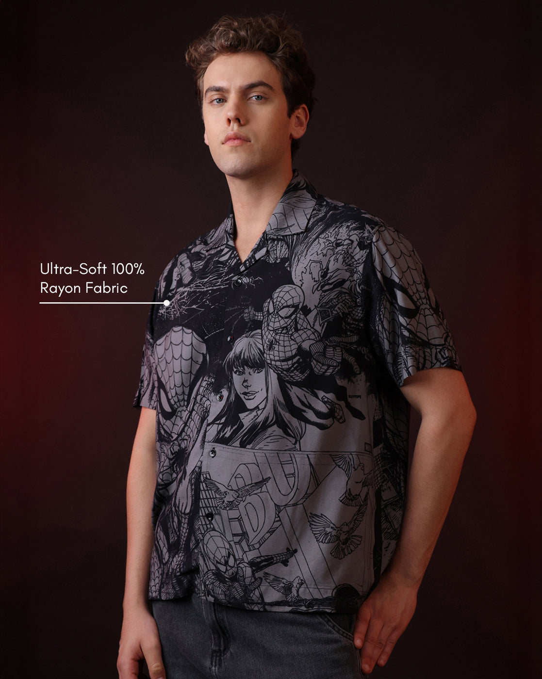 Marvel Comics Spider-Man Relaxed Fit Shirt Men