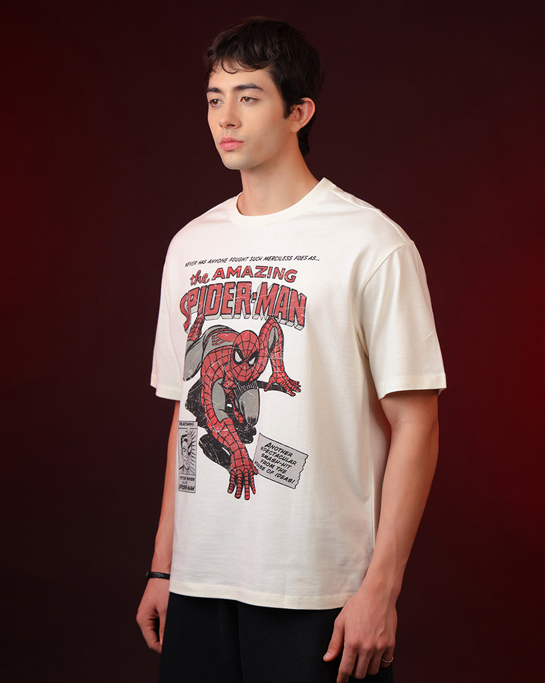 Spider-Man Printed Oversized Tshirt For Men
