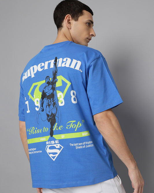 Superman Oversized Blue Tshirt Men