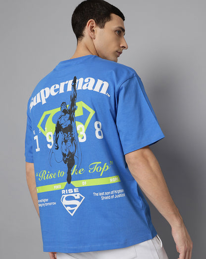 Superman Oversized Blue Tshirt Men