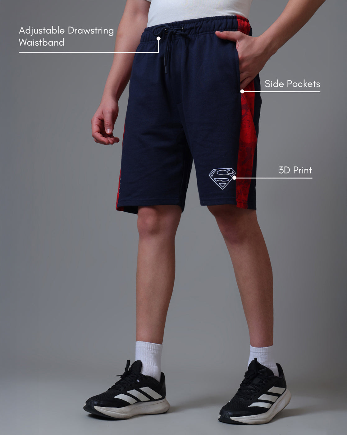 Superman Printed  Regular Fit Shorts For Men