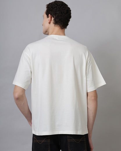 Oversized Squid Game T-shirt with red guard design and geometric mask symbols – Netflix official merch