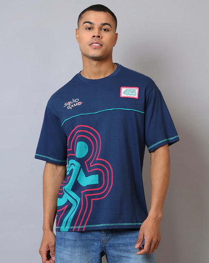 Squid Game Embroidered Oversized Tshirt  Men