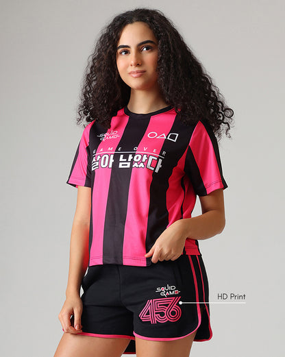 Squid Game Relaxed Fit T-Shirt & Regular Fit Shorts Co-ord Set Women