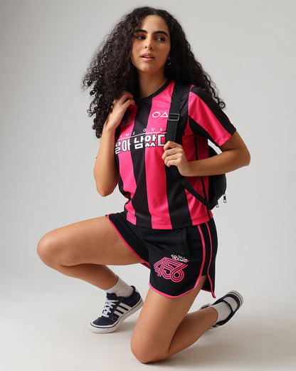 Squid Game Relaxed Fit T-Shirt & Regular Fit Shorts Co-ord Set Women