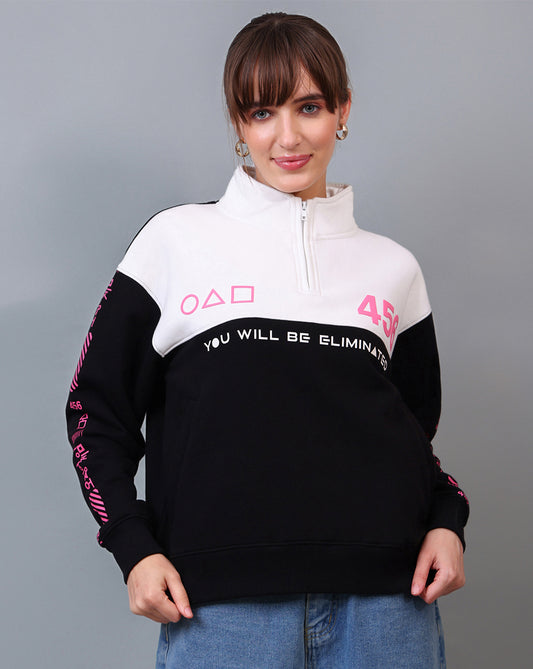 Squid Game Printed Relaxed Fit Sweatshirt For Women