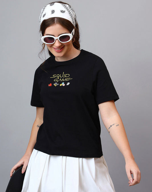 Squid Game Printed Regular Fit Tshirt For Women