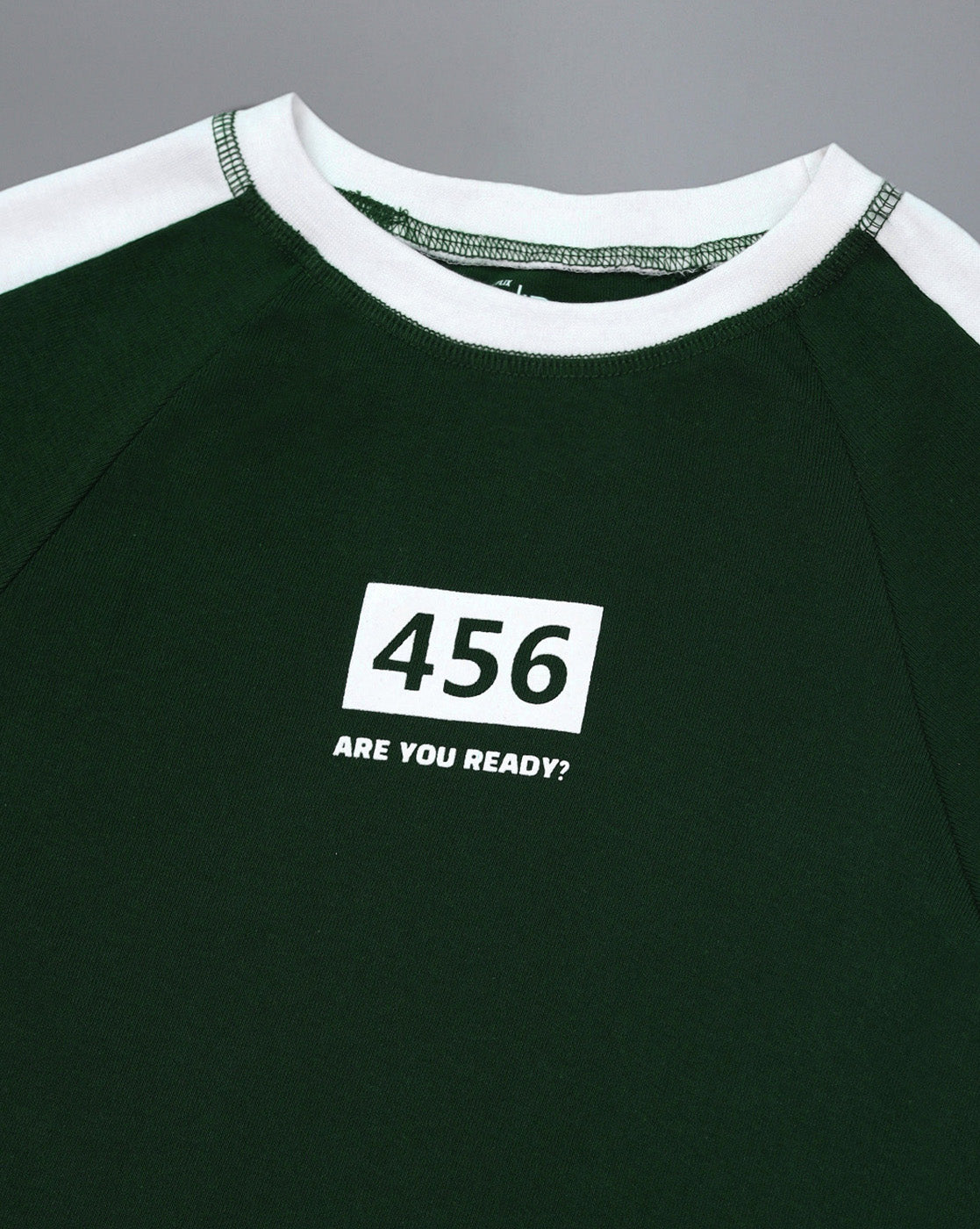 Squid Game Printed  Fitted Cropped Raglan Sleeves Tshirt For Women