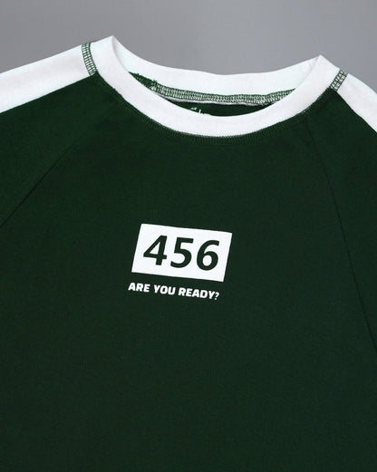 Squid Game Printed  Fitted Cropped Raglan Sleeves Tshirt For Women